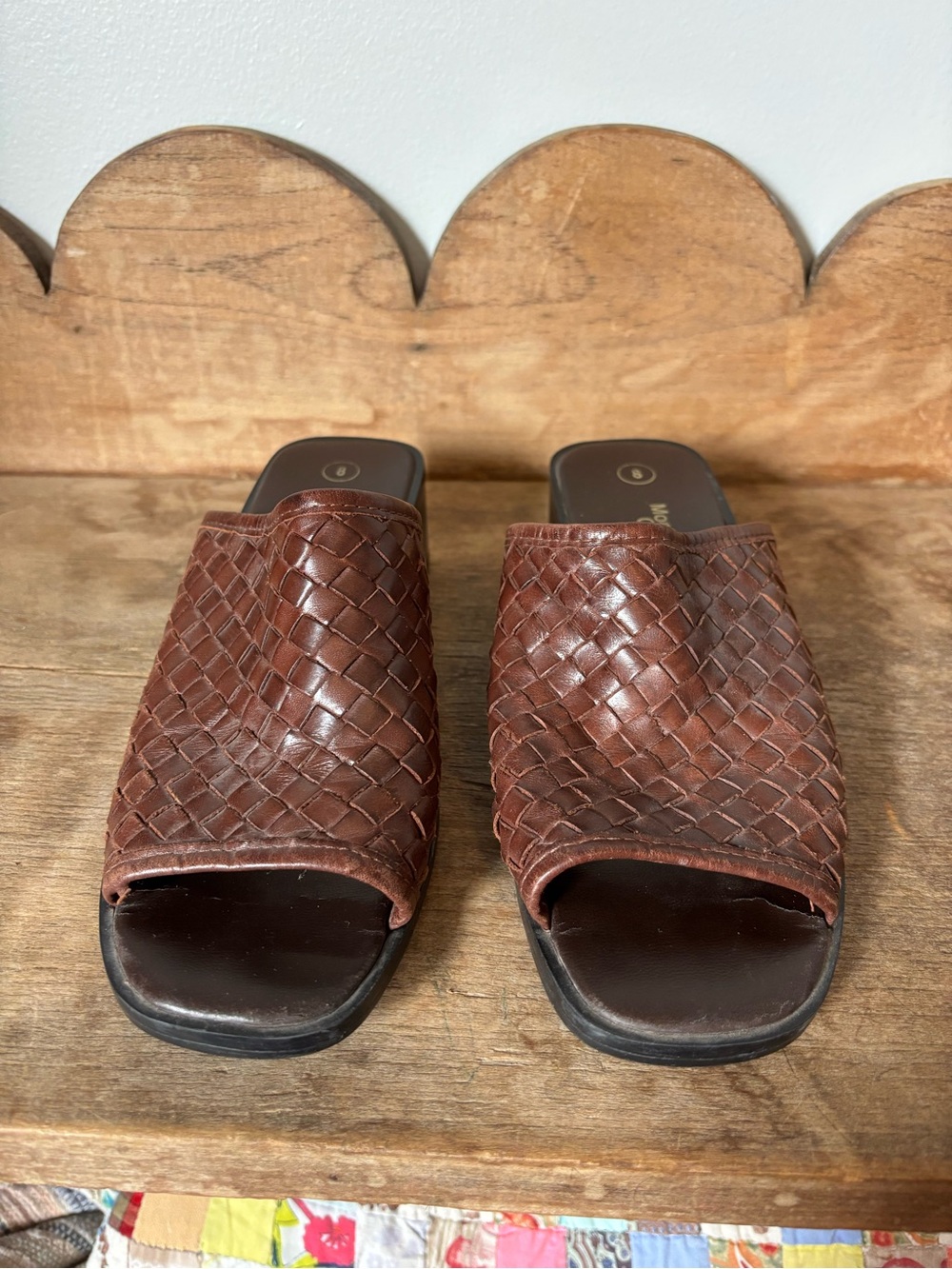 Montego Bay Club Brown Woven Leather Slip-On Loafers